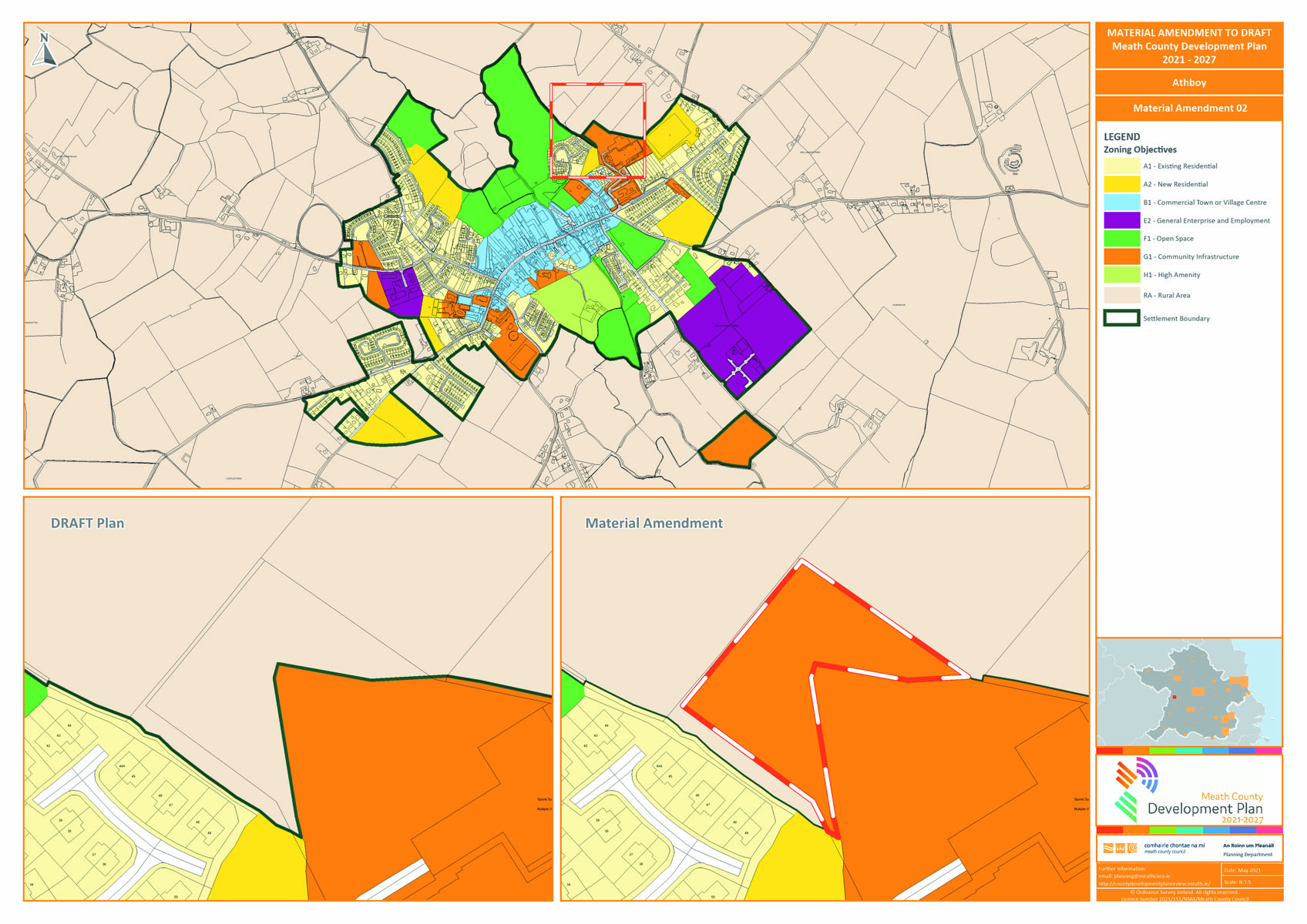 Athboy Proposed amendment number 2 map