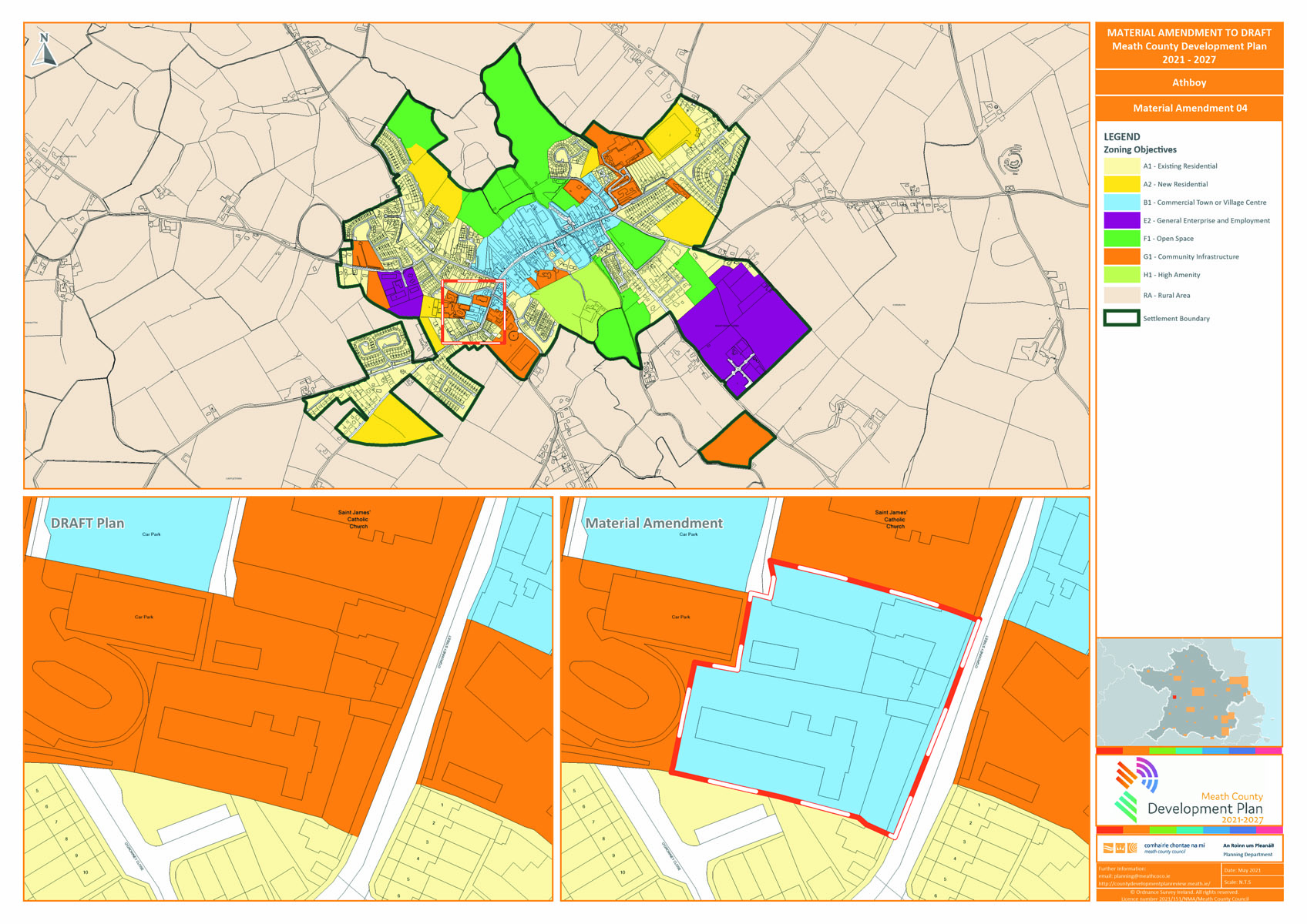 Athboy proposed amendment no 4 map