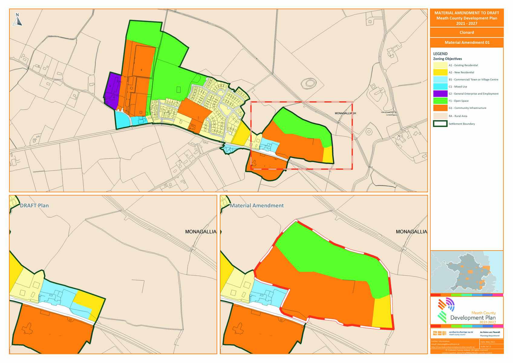 Clonard proposed amendment number 1 map