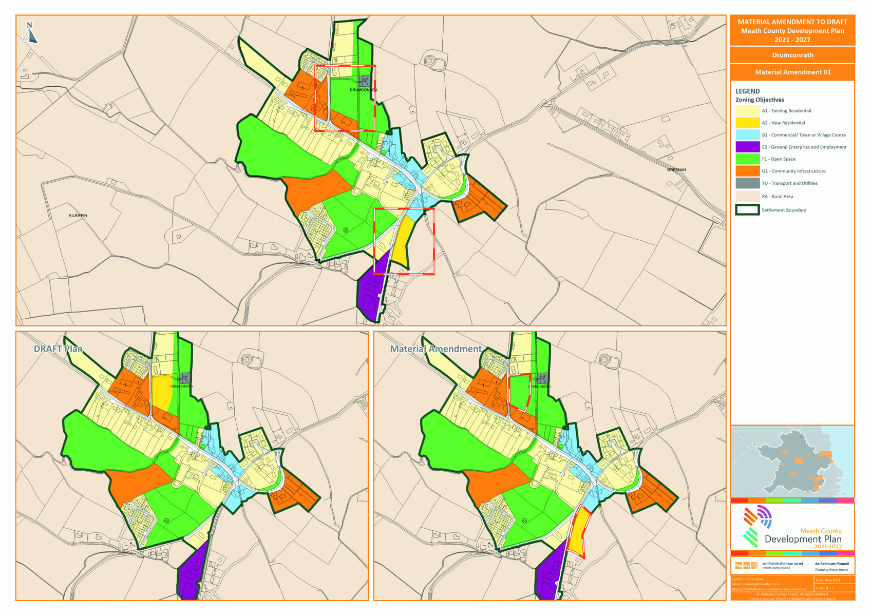Drumconrath proposed amendment number 1 map