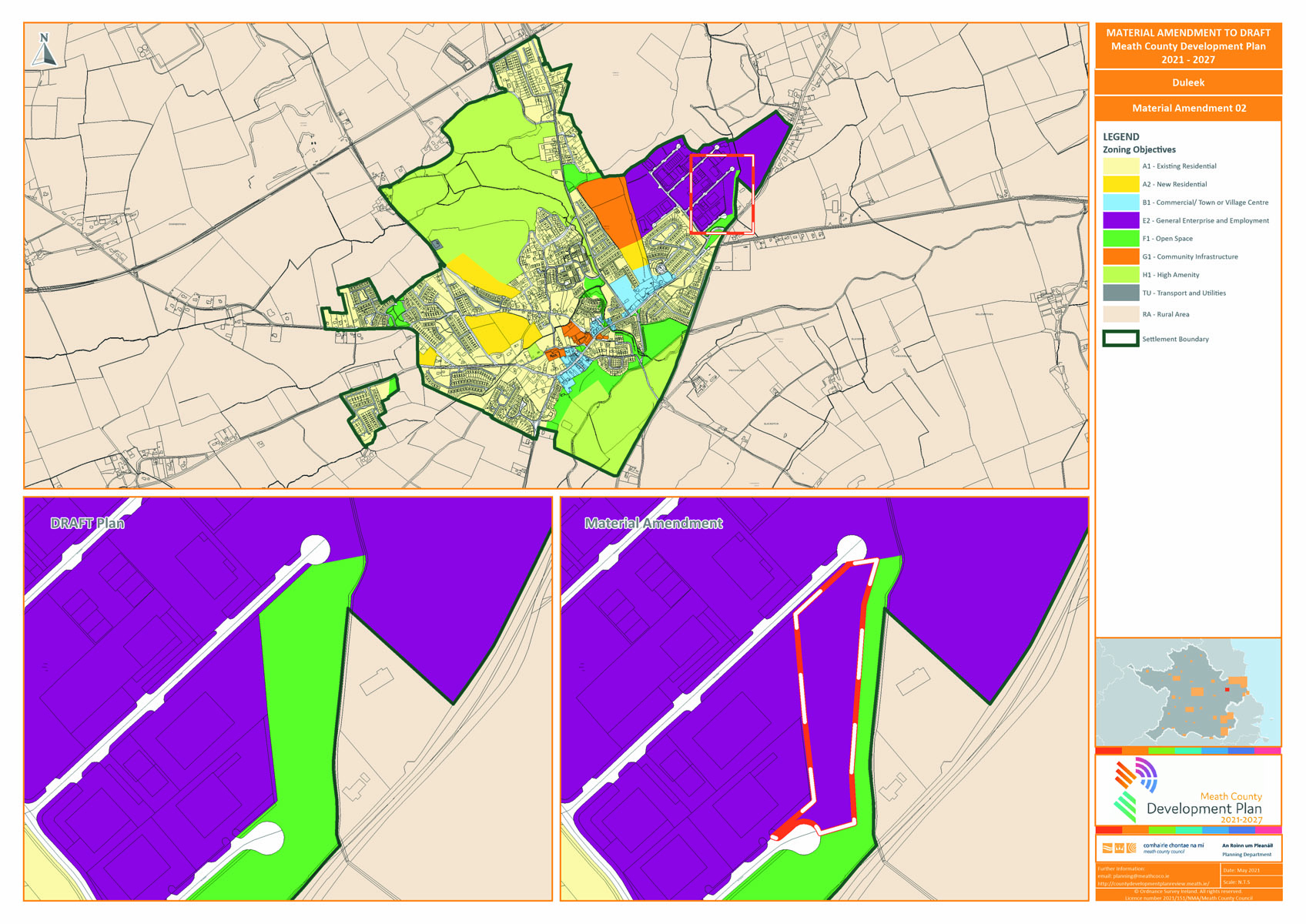 Duleek proposed amendment number 2 map