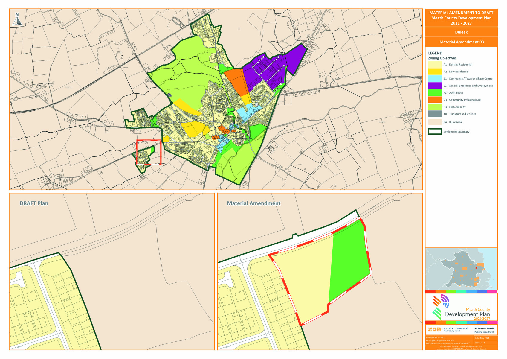 Duleek proposed amendment number 3 map