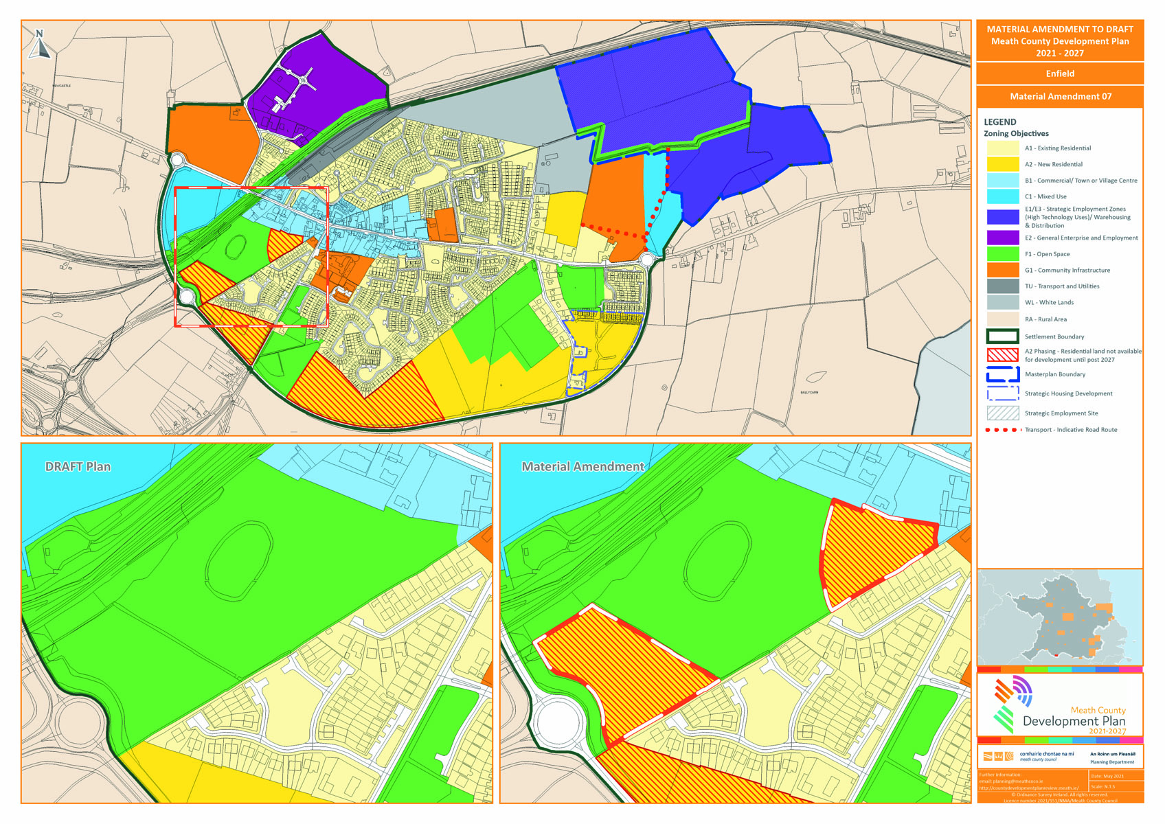 Enfield proposed amendment number 7 map