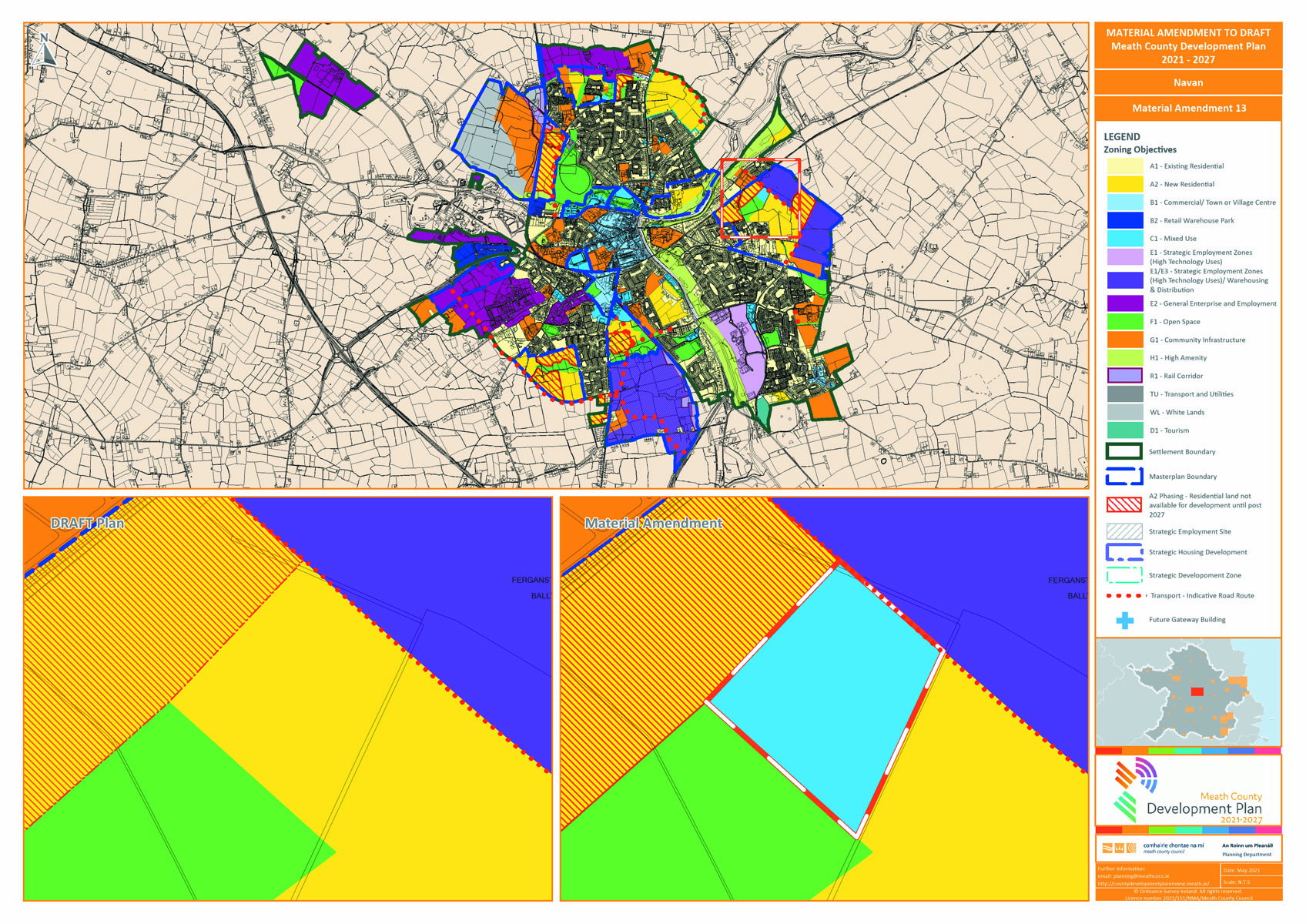 Navan Proposed amendment number 13 map